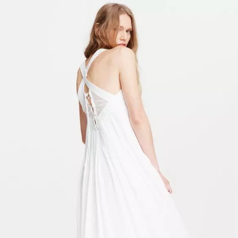 Maxi cross cross back pleated dress